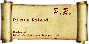 Pintye Roland névjegykártya